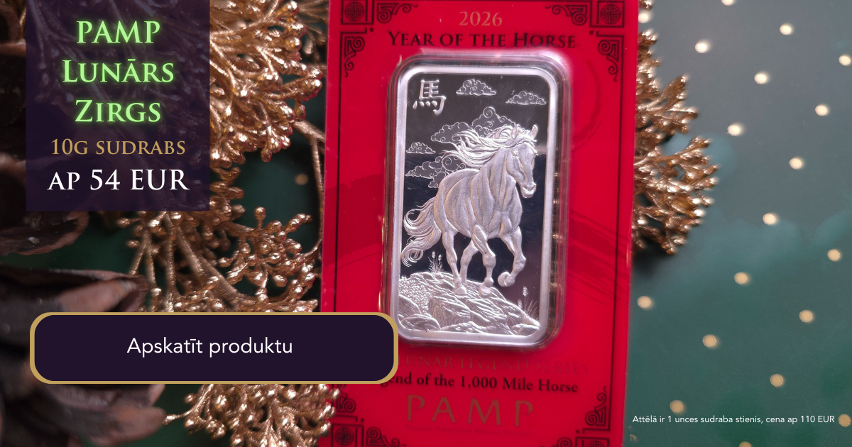 10 gramu PAMP sudraba stienis — Lunārs 2026 — Zirga gads